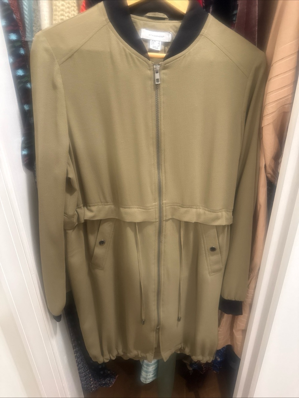 Atmosphere Olive Green Jacket with Black Trim